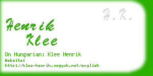 henrik klee business card